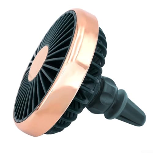Kompakter Ventilator für Autos, Geräuschkühlung mit einstellbaren Geschwindigkeitsstufen (Dunkelgrün-Gold) von zeroupshop