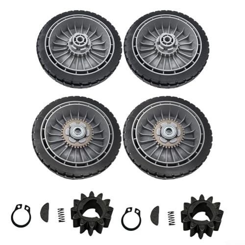 Komplettes Rasenmäherrad Ersatz für Honda HRR216 HRS216 HRT216 mit 12 Zähnen Getriebe-Set, inklusive Clips, Federn und Getriebeschlüssel (4 Stück vorne und hinten + 2 Gänge) von zeroupshop