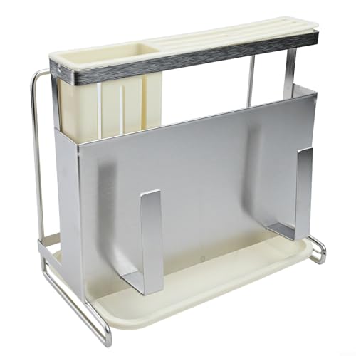 Küchenregal aus 304 Edelstahl mit Ablaufschale, perfekt für Schneidebretter und Utensilien von zeroupshop