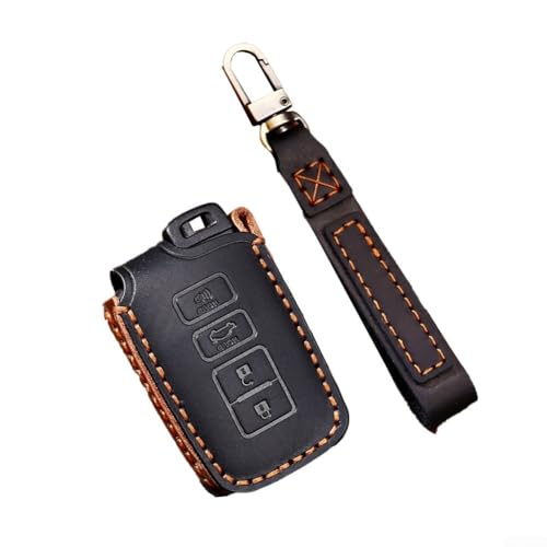 Leder für Smart Key Cover für Toyota 4 Runner und für Tundra mit passgenauer Passform (3+1 Schwarz) von zeroupshop