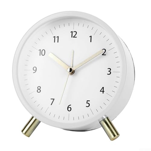 Metallgehäuse für Desktop-Wecker mit weichem Nachtlicht und freundlichem Klang für friedliche Morgen (weiß) von zeroupshop