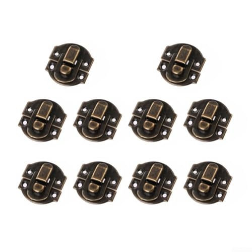 Mini-Knebelverschluss für Koffer, Box, Briefkasten, Truhe, Kofferraum, Hardware-Set mit Schrauben für sicheren Verschluss in Haus und Geschäft, 10 Stück (Antik-Bronze) von zeroupshop