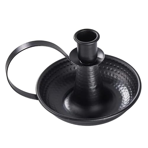 Moderner Kerzenhalter aus Eisen für besondere Anlässe und den täglichen Gebrauch zu Hause (groß, schwarz) von zeroupshop