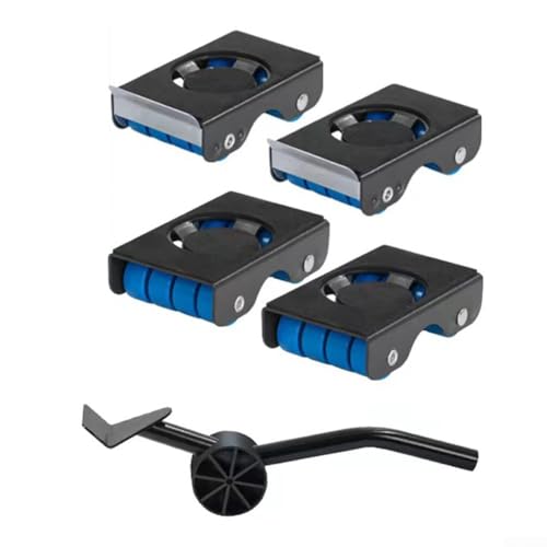 Möbel-Werkzeug-Set mit Hebel und Rollen aus Karbonstahl, ausgestattet mit rutschfesten Pads für sichere und effiziente Möbelhandhabung (schwarz) von zeroupshop