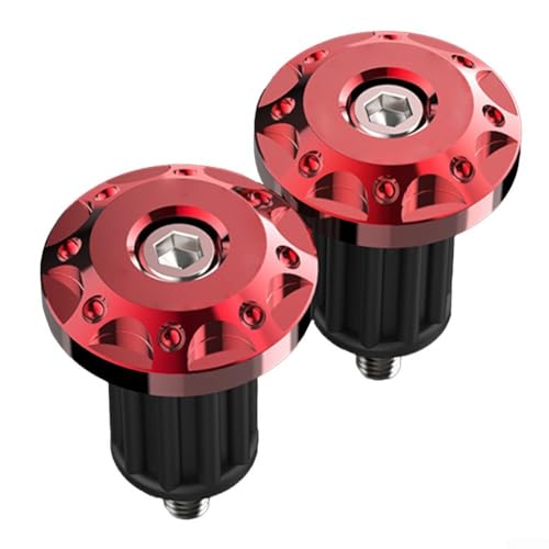 Motorrad-Lenkerendklemmen Set mit 2 Metall-Aluminiumlegierung für 16 18 mm Lenkergrößen (rot) von zeroupshop