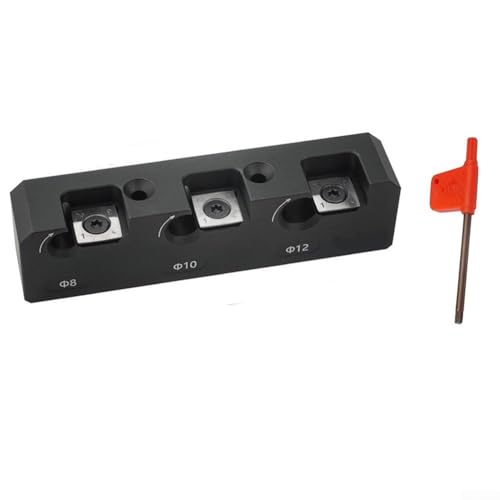 Robuste Dübelschablone mit Aluminiumkörper und Hartmetallklingen, entworfen für Holzbearbeitungsbegeisterte (8–10–12 mm, 3 Klingen) von zeroupshop