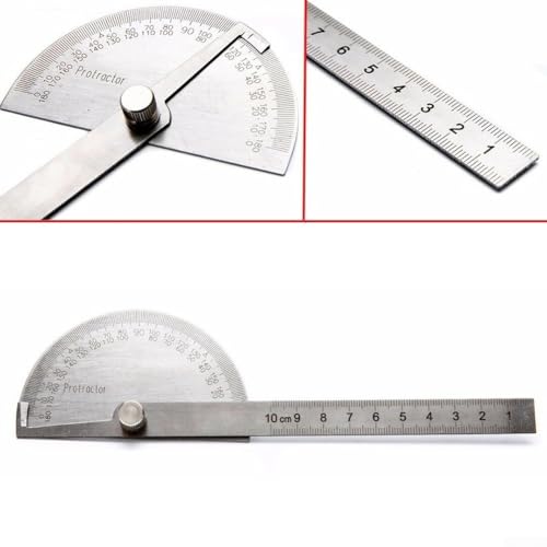 SAE Winkelmesser 0180 Grad Drehwinkelsucher Edelstahl Lineal für präzise Messungen in Zimmerei und Architekturdesign von zeroupshop