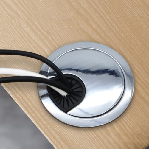 Schlanke Schreibtisch-Kabelauslassabdeckung mit einfachen Zugriffsfunktionen für jeden Arbeitsplatz (Rotbronze, 50 mm) von zeroupshop