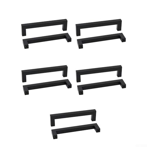 Schubladengriffe, mattschwarz, 10 Stück, stilvolle Edelstahl-Schrankgriffe für Ihre Küche und Badezimmer (schwarz, 10 Stück) von zeroupshop