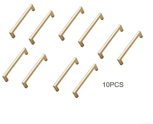 Schubladengriffe, mattschwarz, 10 Stück, stilvolle Edelstahl-Schrankgriffe für Ihre Küchen- und Badezimmerbedürfnisse (Gold-10 Stück) von zeroupshop