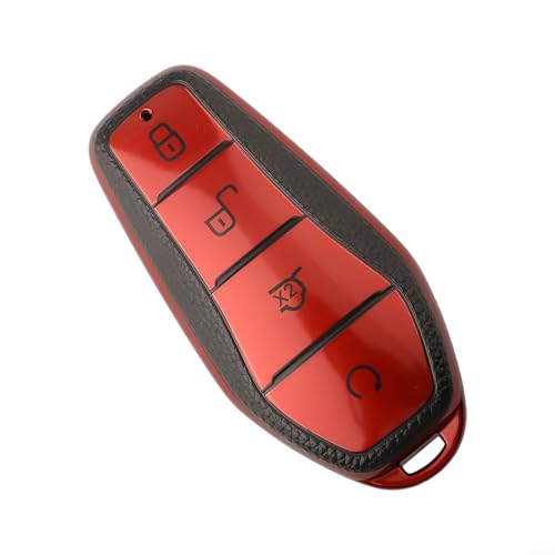 Schutzhülle für Byd Song Plus Yuan Pro Atto 3 Han Autoschlüssel Hülle mit TPU-Ledermaterial Werksspezifikation Passform (rot) von zeroupshop