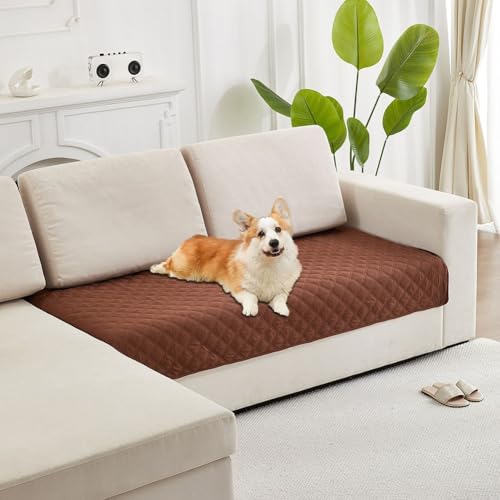 Sofasitzbezug mit fortschrittlicher wasserdichter Technologie, schützt vor Flecken und Kratzern von Haustieren (Kaffeefarbe) von zeroupshop