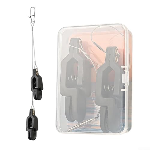 Starke Angelschnur-Entriegelungs-Clip-Kabelabzieher für Boots- und Drachenangeln mit Nylon-Fiberglas und Edelstahl-Drahtseil-Komponenten (Doppelkopf) von zeroupshop