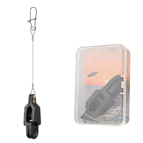 Starke Angelschnur-Entriegelungs-Clip-Kabelabzieher für Boots- und Drachenangeln mit Nylon-Fiberglas und Edelstahl-Drahtseil-Komponenten (Einzelkopf) von zeroupshop