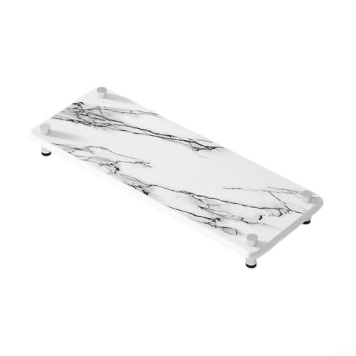 Stilvolles Kieselgur absorbierendes Tablett, 28 x 11 cm, schnell trocknend, für jedes Badezimmer oder jede Küche (weiß) von zeroupshop