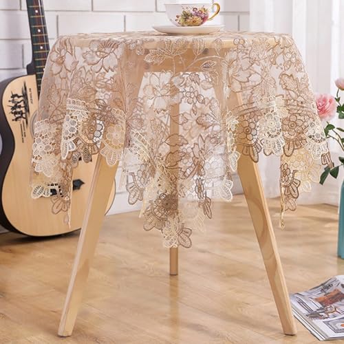 Tischschutz mit Blumenmuster, perfektes Accessoire für eine schöne Atmosphäre bei jeder Veranstaltung oder Abendessen, 135 x 135 cm von zeroupshop