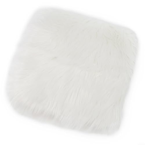 Warmer und weicher Teppich aus künstlicher Wolle für Zuhause für Wohnzimmer, Arbeitszimmer und Schlafzimmer Komfort (Weiß-40 x 40 cm) von zeroupshop