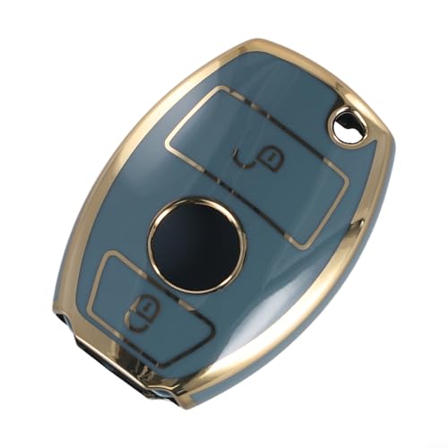 Weiche TPU-Autoschlüssel-Hülle für Mercedes für Benz 2-Tasten-Schlüssel, kompatibel mit GLK für GLA W176-Modelle und bequemer Griff (Grau) von zeroupshop