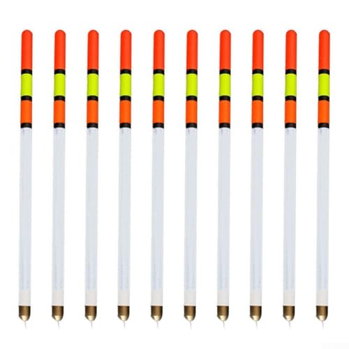 Zeroupshop 10 Stück Kunststoff-Fischschwimmer Bobbers Set Mehrzweck-Fischfutterröhre grobe Angelausrüstung für Stillwasser fließendes Wasser Meer Stein Eis Bach See (E) von zeroupshop