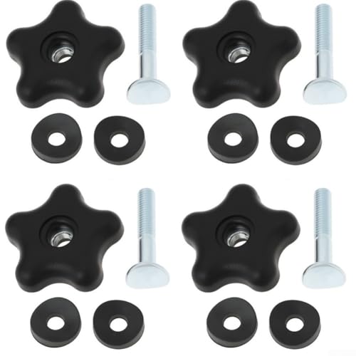 Zeroupshop 2 Stück/4 Stück 117–5976 Griffknauf-Set mit 107–3844 Unterlegscheibe und Bolzen-Kit für Toro Rasenmäher für Timemaster Recycler Power Curves Ersatzteile (4er-Pack) von zeroupshop