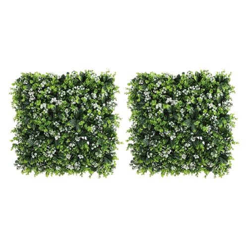 Zeroupshop 2 Stück künstliche Pflanzen Wandpaneele Grünes Blatt Sichtschutz Dekorativer Zaun Hintergrund Garten Grasmatte Indoor Outdoor Landschaft Paneele 50 x 50 cm (A) von zeroupshop