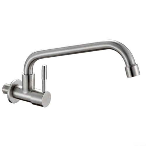 Zeroupshop 304 Edelstahl Wandmontage Küchenspüle Wasserhahn mit Einhebelgriff und Kaltwasserhahn, Wassersparender Belüfter für Hausbar oder Badezimmer Zeroupshop 304 Edelstahl Wandmontage Küchenspüle Wasserhahn mit Einhebelgriff und Kaltwasserhahn, Wassersparender Belüfter für Hausbar oder Badezimmer von zeroupshop