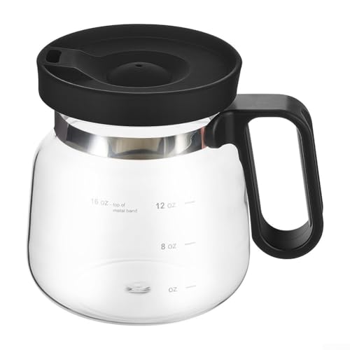 Zeroupshop 473 ml hitzebeständiger Glas-Kaffeetasse mit Reisedeckel und Strohhalm, große Kapazität, Kaffeekanne, für heiße oder kalte Getränke, Büro, Zuhause oder Außenbereich (1) von zeroupshop