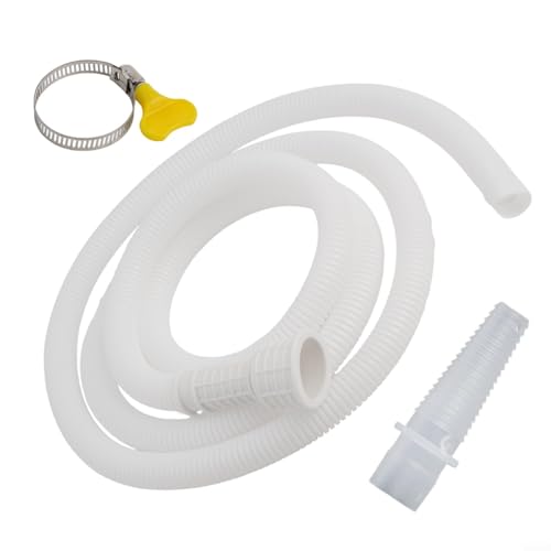 Zeroupshop Abflussschlauch für Klimaanlage, TPE, flexibles Wasserablaufrohr mit Klemmanschluss für AC-Luftentfeuchter, Waschmaschine, Weiß, mehrere Längenoptionen (2 m) von zeroupshop