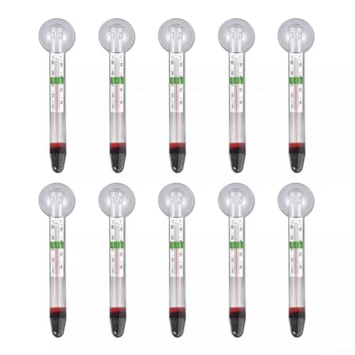 Zeroupshop Aquarium-Thermometer mit Saugnapf – Glas-Temperaturanzeige für tropische Fische und Schildkröten, 0–40 °C, 10 Stück Zeroupshop Aquarium-Thermometer mit Saugnapf – Glas-Temperaturanzeige für tropische Fische und Schildkröten, 0–40 °C, 10 Stück von zeroupshop