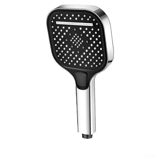 Zeroupshop Hochdruck-Duschkopf mit 6 Sprühmodi und 1,5 m Schlauch, ABS-Material, Anti-Rutsch-Taste, leicht zu reinigende Silikondüsen, für Standard-Badezimmer-Armaturen (Silber) von zeroupshop