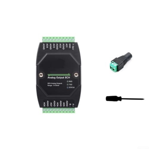 Zeroupshop Industrielles 8-K-Analog-Ausgangsmodul DC 7-36 V 12-Bit mit RS485 RTU-Protokoll und Dual-Power-Signalisolierung für zuverlässige Automatisierungssteuerungssysteme (B) von zeroupshop