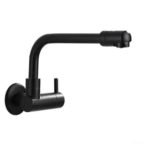 Zeroupshop Küchenspüle Verlängerung Schwenkhahn Alle Kupfer Mop Pool Wasserhahn Extender Wandmontage Single Kaltwasser Modell (Schwarz) von zeroupshop