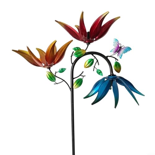 Zeroupshop Metall Garten Windspiel Dekorative Blume Design Outdoor Kunst Skulptur Rotierende Windmühle für Rasen Hinterhof Terrasse Zeroupshop Metall Garten Windspiel Dekorative Blume Design Outdoor Kunst Skulptur Rotierende Windmühle für Rasen Hinterhof Terrasse von zeroupshop