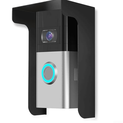 Zeroupshop Metall-Türklingel-Regenschutz für Ring- und Video-Türklingeln, wetterfeste Stahl-Schutzhülle, Sonnenfest, winddicht, mit blendfreiem Design, Schwarz von zeroupshop
