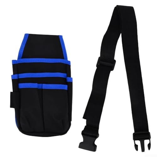 Zeroupshop Multifunktionale Werkzeug-Aufbewahrungstasche Elektriker Hüfttasche mit 15 Taschen Gürtelclip Oxford Tuch 25 x 13 x 5 cm (blau) von zeroupshop