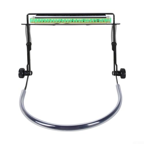 Zeroupshop Mundharmonika-Halter, freihändige Nackenstütze, verstellbare Halterung für Musiker mit Stahlrahmen, gummiert, Komfort-Doppelfederspannungssystem (Silber) von zeroupshop
