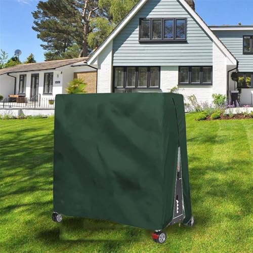 Zeroupshop Outdoor Tischtennisplatte Abdeckung Wasserdicht Oxford Stoff Schutzhülle mit Zugverschluss für Allwetterschutz 165x70x185cm (Grün) von zeroupshop