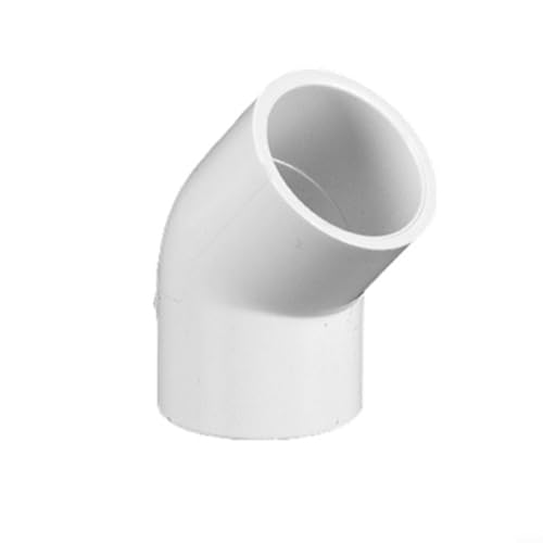 Zeroupshop PVC 45 Grad Ellenbogen Rohrverbinder Fittings für Wasserrohr DIY Projekte Möbel Gebäude Gewächshaus Bau Innen Außen Installation Weiß von zeroupshop