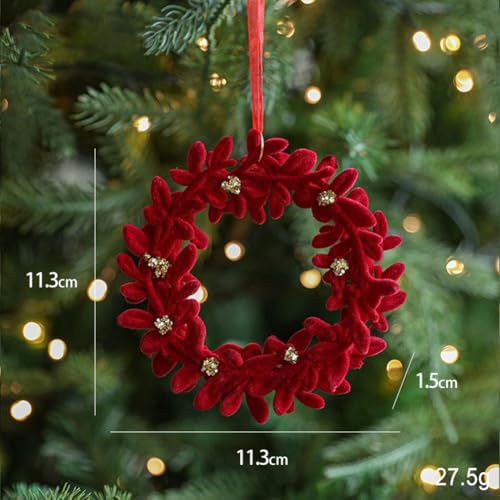 Zeroupshop Roter Samt Weihnachtsglocke Ornamente Indoor Outdoor Dekorativer Hängender Kranz mit Plüsch beflocktem Material Urlaub Winter Dekor für Baum Tür Fenster Zeroupshop Roter Samt Weihnachtsglocke Ornamente Indoor Outdoor Dekorativer Hängender Kranz mit Plüsch beflocktem Material Urlaub Winter Dekor für Baum Tür Fenster von zeroupshop