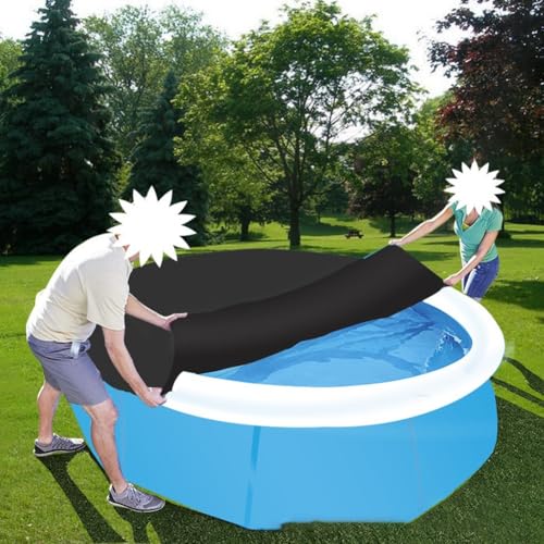Zeroupshop Runde Schwimmbadabdeckung für oberirdische aufblasbare Pools mit Ablaufsystem, Sicherheitsseil, Schutz vor Schmutz, 183–366 cm (305 cm) von zeroupshop