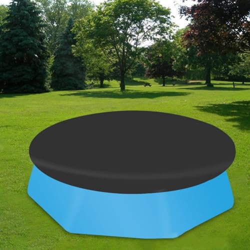Zeroupshop Runde Schwimmbadabdeckung für oberirdische aufblasbare Pools mit Ablaufsystem, Sicherheitsseil, Schutz vor Schmutz, 183-366 cm (366 cm) von zeroupshop