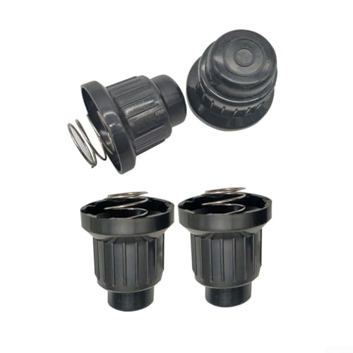 Zeroupshop Set mit 4 Gasgrill-Zündknopfabdeckungen für AA- oder AAA-Batterie-Modelle, Kunststoff mit starken Stahlfedern, einfache Installation, Ersatzkappe für BBQ-Zündsysteme, in Schwarz von zeroupshop