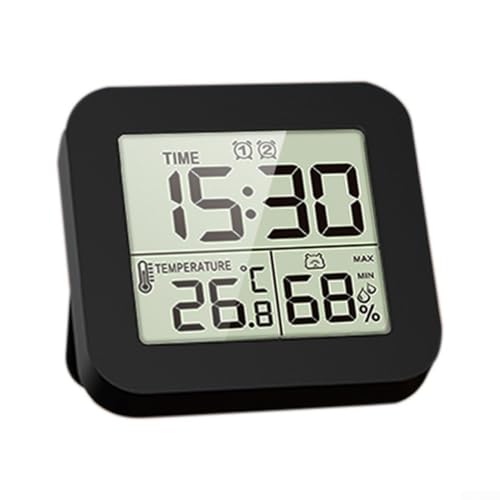 Zeroupshop Temperatur- und Luftfeuchtigkeitsuhr, Countdown-Uhr mit Hintergrundbeleuchtung, Temperatur- und Luftfeuchtigkeitsmonitor, 12 Stunden / 24 Stunden Umschaltung, LCD-Bildschirm, digitaler von zeroupshop