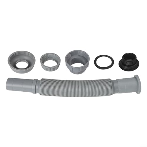 Zeroupshop Verstärkter ABS-Ablaufschlauch für Küchenspüle, erweiterbares Rohr mit 32 45 56 mm Gewindefittings für schnellen Wasserfluss, verstopfungsfrei, einfach zu installieren und von zeroupshop