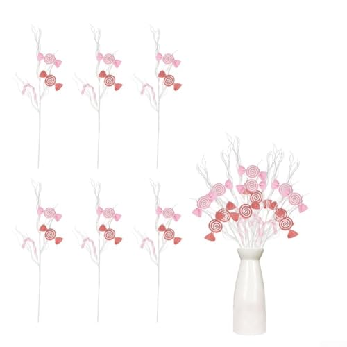 Zeroupshop Weihnachts-Süßigkeiten-Deko-Picker rosa Lutscher Süßigkeiten-Design für Baumschmuck Urlaub Festlich Inddor Outdood Decor 75 cm Länge (rot und rosa) von zeroupshop