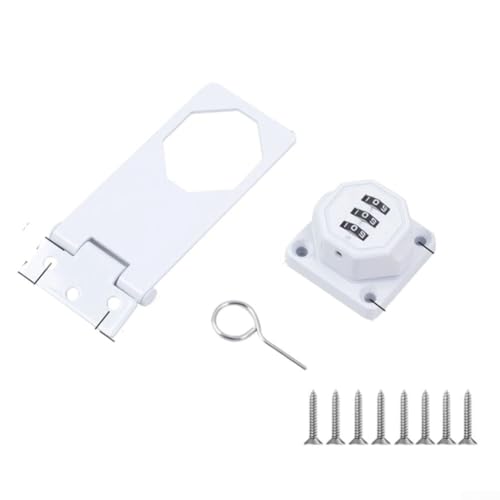 Zeroupshop Zahlenschloss aus Zinklegierung für Schränke, Schubladen und Kühlschränke mit benutzerdefinierter Code-Einstellung, einfache Installation und manipulationssicheres Design (weiß) von zeroupshop