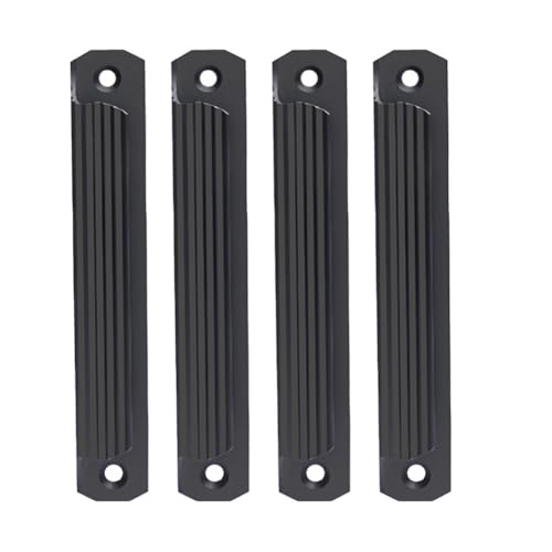 zeroupshop Schiebetürgriff-Set aus Aluminiumlegierung, für verschiedene Türarten, einschließlich Schränke, Schwarz, 4 Stück von zeroupshop