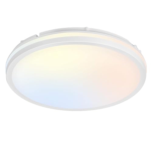 zexhy Deckenlampe LED Deckenleuchte Flach Ø30cm 28W 2800LM 3Farben 3000K/4000K/6000K Deckenlampen,Deckenbeleuchtung für Badezimmer,Wohnzimmer,Küche,Schlafzimmer von zexhy