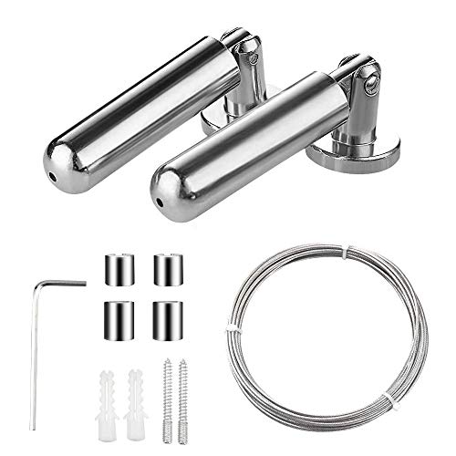 Picture Hanging Wire, Vorhang Draht Set, Curtain Wire, 5 m Vorhang Draht, Seilspanngarnitur, für Fenster Duschvorhang Wäscheleine Licht Lampe Fotos Kunstprojekte (5 M) von Yhuasia