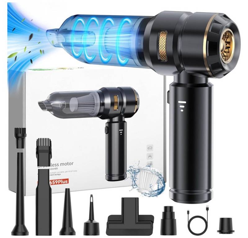 zggzerg Akku-Handstaubsauger Handstaubsauger, 4-in-1 16000PA Handheld Kabelloser Staubsauger, Bürstenlosem Motor Luftstaub für Auto, Büro und Hausreinigung von zggzerg